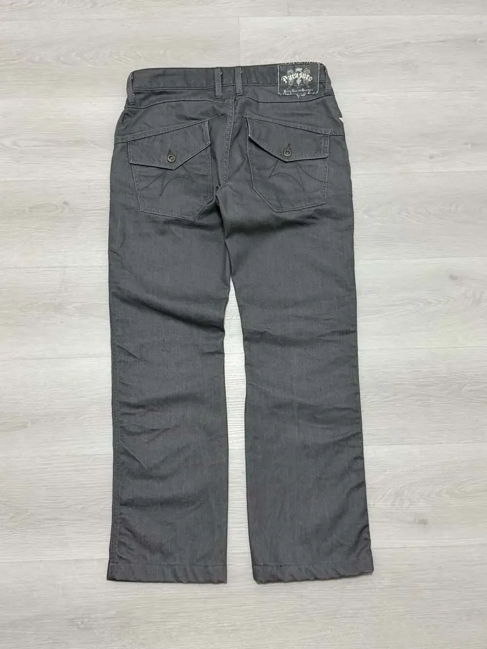 Parasuco Mens Gray Herringbone Twill Utility Cargo Flap Pockets #9BRASCO 32